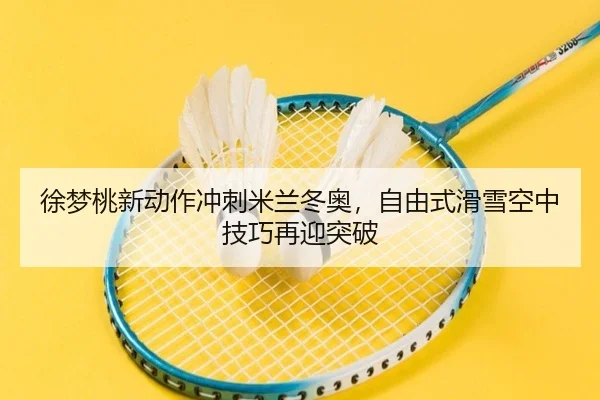 徐梦桃新动作冲刺米兰冬奥，自由式滑雪空中技巧再迎突破